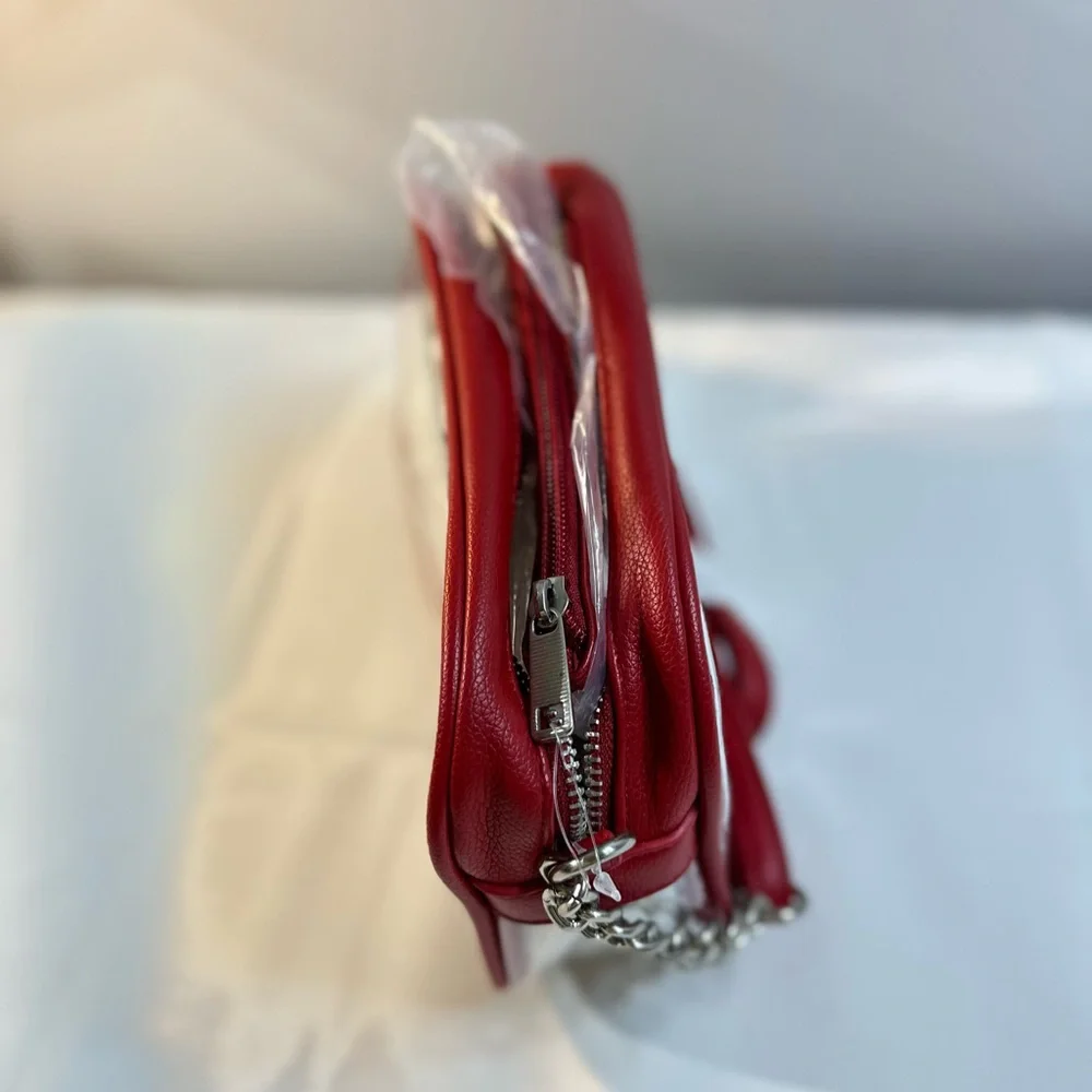 Stylish Red Transparent Crossbody Bag